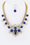Pearl & Crystal Statement Necklace Set