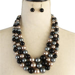 3 Layered Pearl Necklace Set