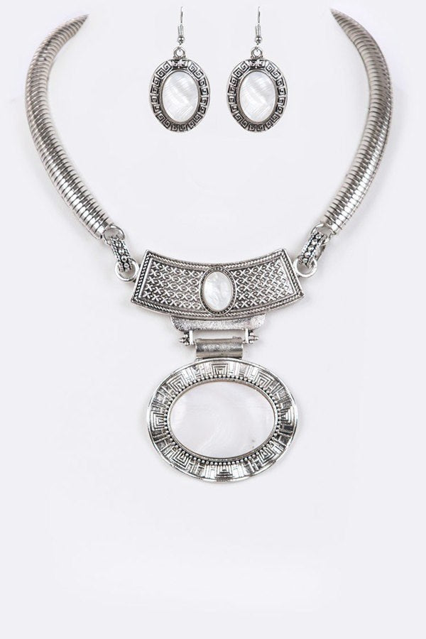 Oval Collar Necklace Set