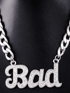 Crystal 'BAD' Pendant Necklace