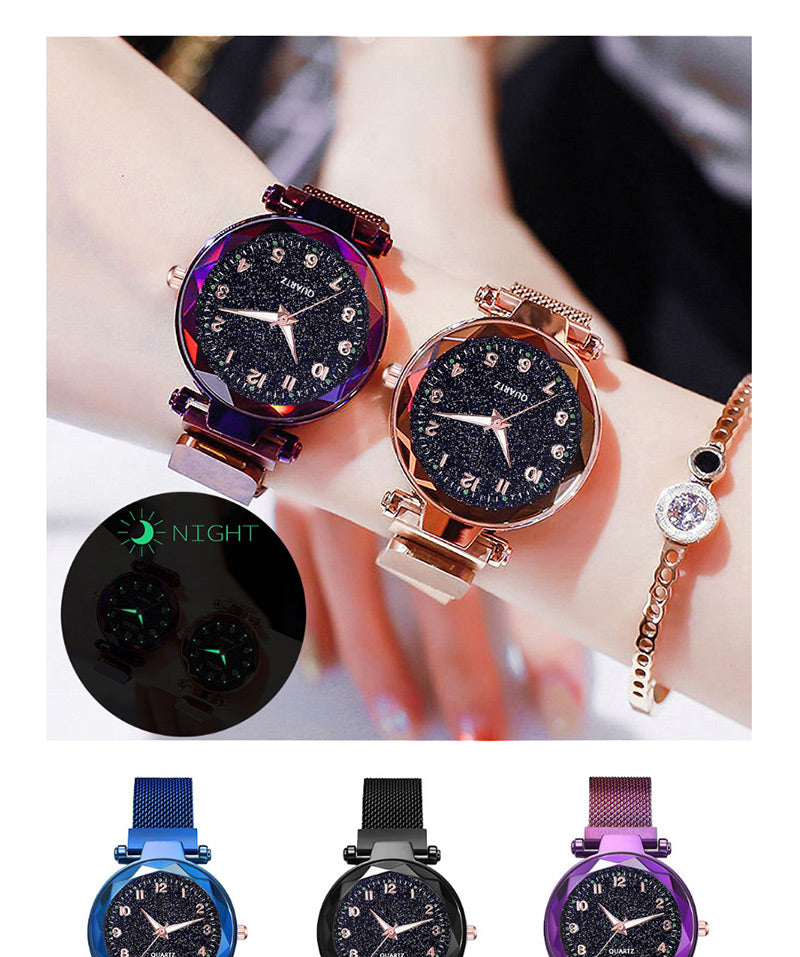 Fashion Starry Luminous Magnetite Milan Quartz Watch