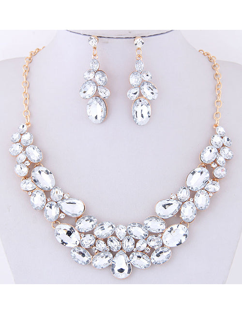 Fashion Full Diamond Decorated Jewelry Set